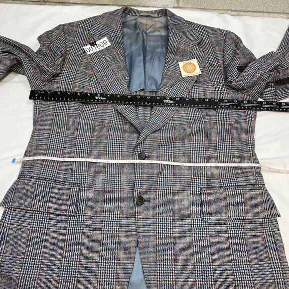 H. Freeman & Son Blazer Men's 44L Grey Glen Plaid Trend Aire Corpcore Jacket - Picture 15 of 16